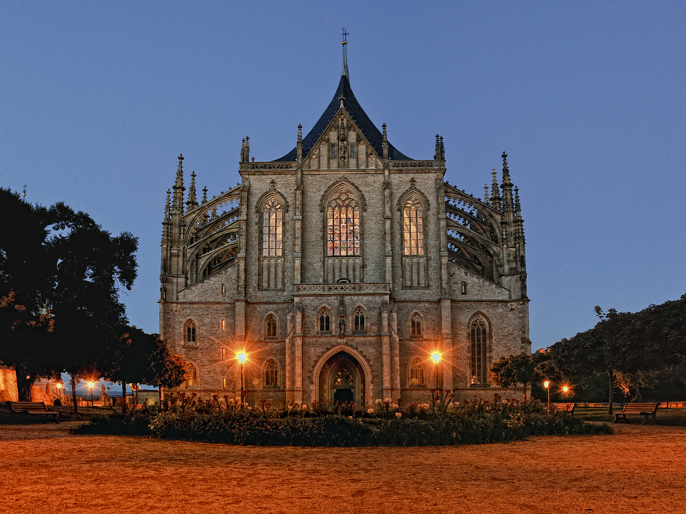 Church of St. Barbara in the evening